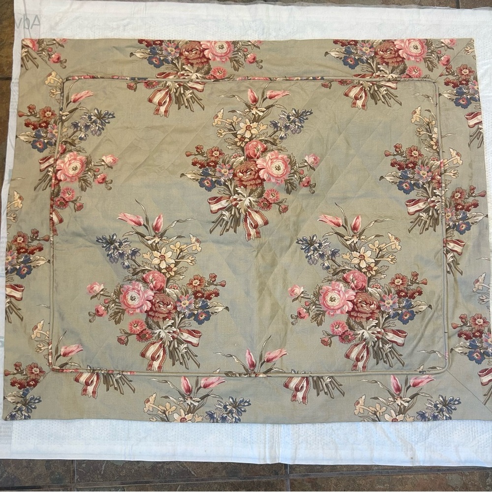 Peacock Alley pillow Sham Quilted Floral Patterned 100% Cotton Farmhouse